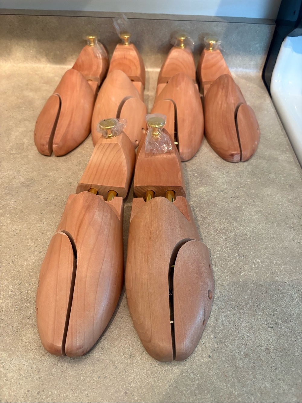 Hardwood Men’s Shoe Trees - Natural Brown (Set)lot of 3 pairs size 41-42